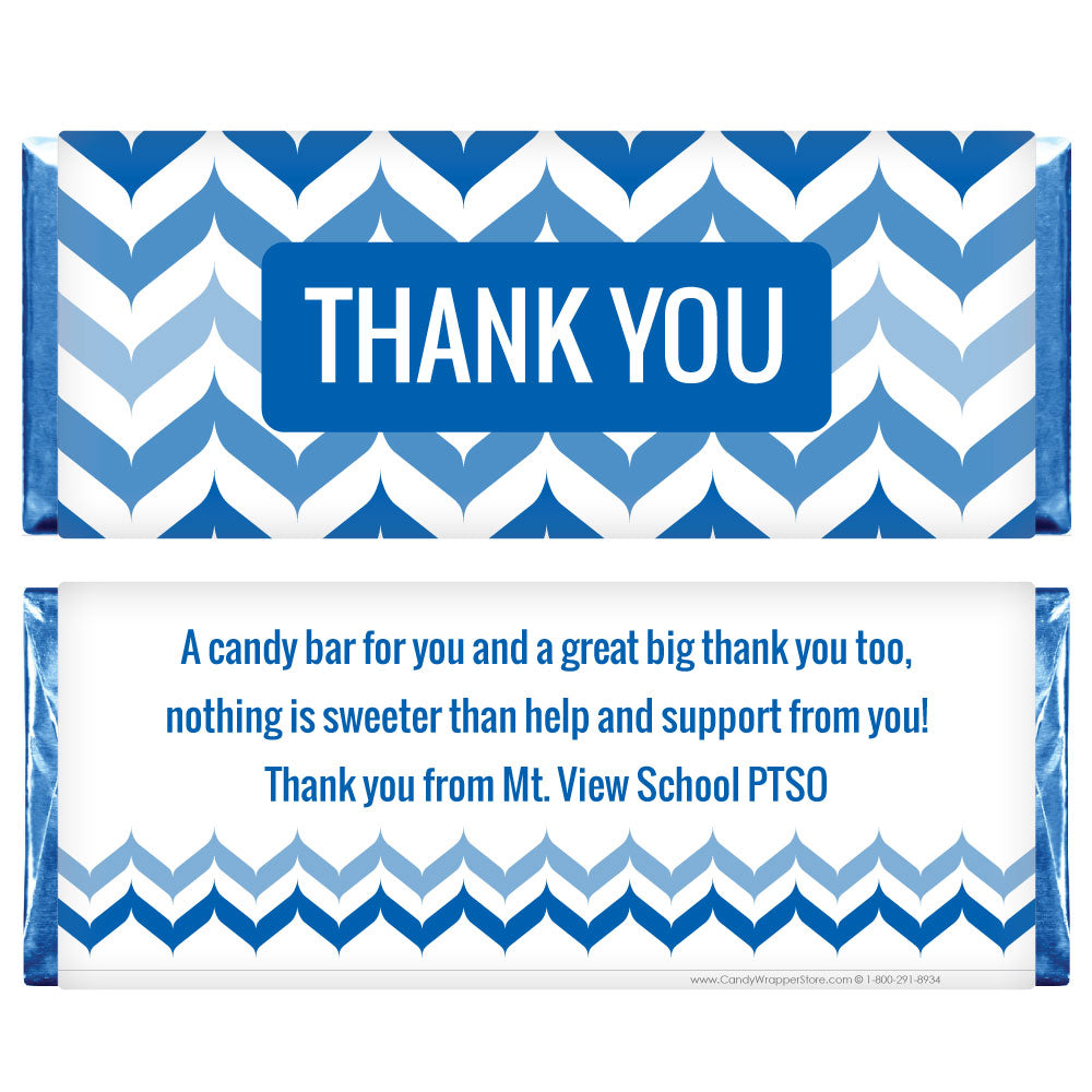 TY208 - Thank You Chevron Print Candy Bar Wrapper