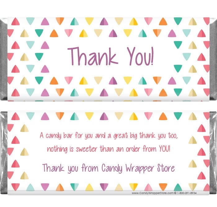 TY211 - Thank You Colorful Confetti Candy Bar Wrapper Custom Thank You Themed Colorful Confetti Candy Bar Wrapper Regular Size Wrapper TY211