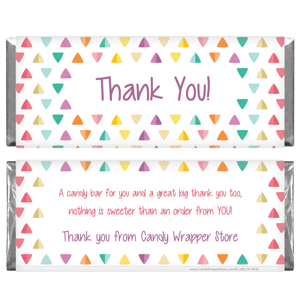 TY211 - Thank You Colorful Confetti Candy Bar Wrapper Custom Thank You Themed Colorful Confetti Candy Bar Wrapper Regular Size Wrapper TY211