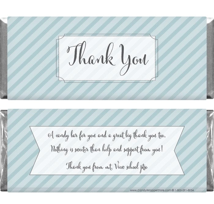 TY220S - Thank You Slanting Stripes Candy Bar Wrapper Thank You Slanting Stripes Candy Bar Wrapper Regular Size Wrapper TY220