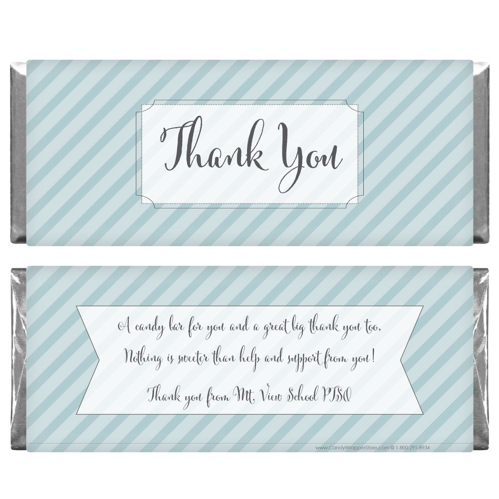 TY220S - Thank You Slanting Stripes Candy Bar Wrapper