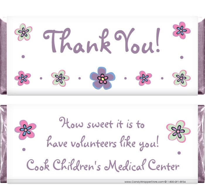 TY250 - Thank You Flowers Wrapper Thank You Flowers Hershey's Candy Bar Wrappers TY250