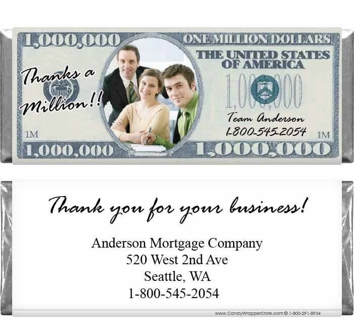 TY260 - Thanks a Million Candy Bar Wrapper Thanks a Million Candy Bar Wrapper Candy Wrapper Store