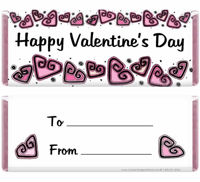 VAL201 - Valentines Day Hearts Candy Wrappers Valentines Day Hearts Candy Wrappers Candy Wrapper Store