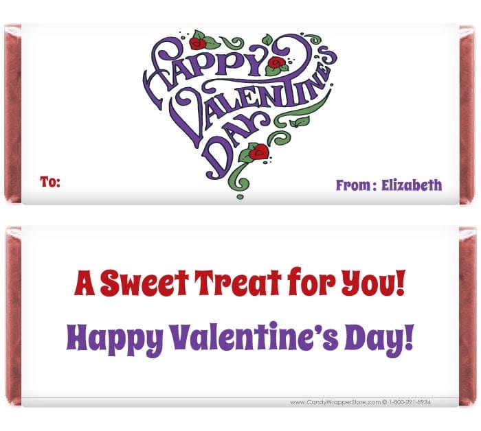 VAL204 - Valentines Day Sweet Treat Candy Wrappers Valentines Day Sweet Treat Candy Wrappers Candy Wrapper Store