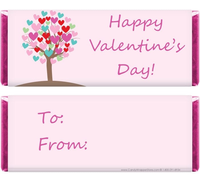 VAL214 - Valentines Day Heart Tree Candy Wrappers Valentines Day Heart Tree Candy Wrappers Candy Wrapper Store