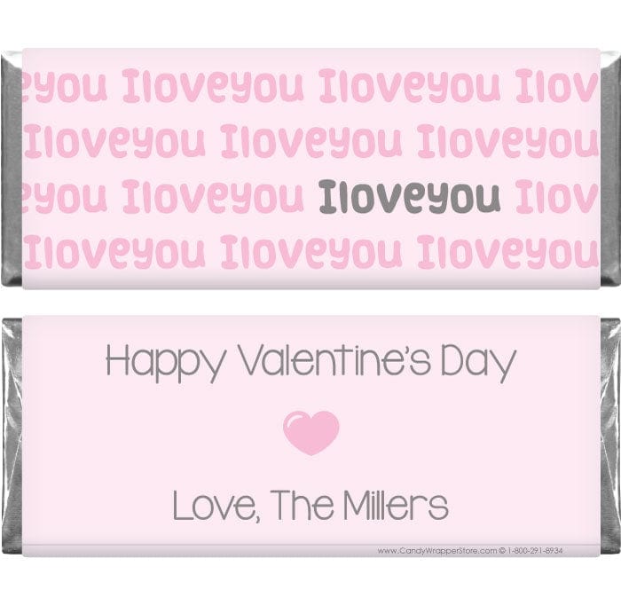 VAL216 - I Love You Valentines Day Candy Wrappers I Love You Valentines Day Candy Wrappers Candy Wrapper Store