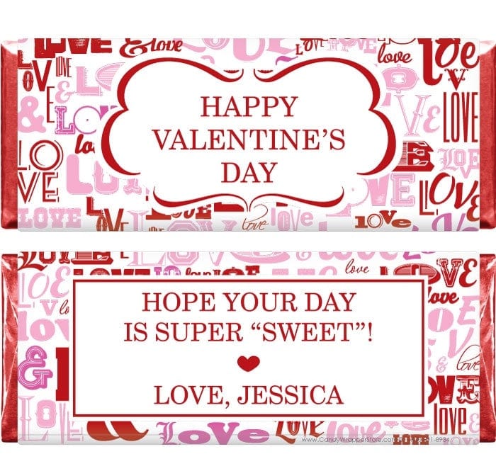 VAL218 - Victorian Valentines Day Candy Bar Wrapper VAL218 Victorian Valentines Day Candy Bar Wrapper VAL218 Candy Wrapper Store