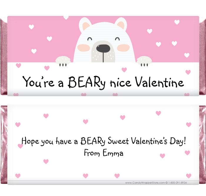 VAL223 - Beary Cute Valentines Day Candy Bar Wrappers Beary Cute Valentines Day Candy Bar Wrappers Candy Wrapper Store