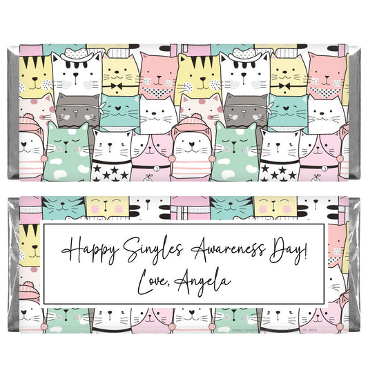 VAL233 - Happy Singles Awareness Day Candy Bar Wrappers Happy Singles Awareness Day Candy Bar Wrappers Candy Wrapper Store