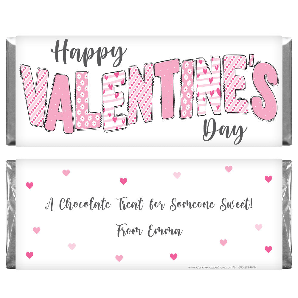 VAL234 - Valentine's Day Chocolate Bar Candy Bar Wrappers Valentine's Day Chocolate Bar Candy Bar Wrappers Candy Wrapper Store