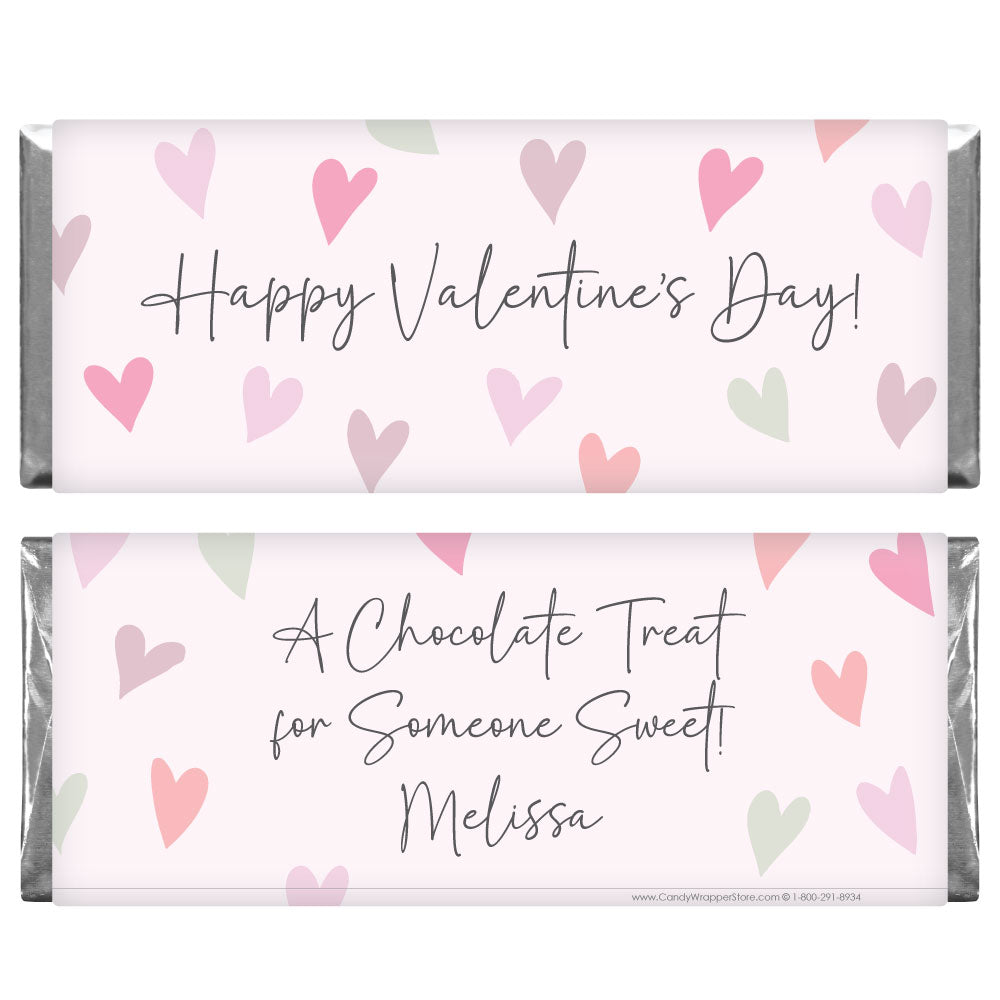 VAL237 - Blurred Heart Bokeh Valentine's Day Candy Bar Wrappers Blurred Heart Bokeh Valentine's Day Candy Bar Wrappers Candy Wrapper Store