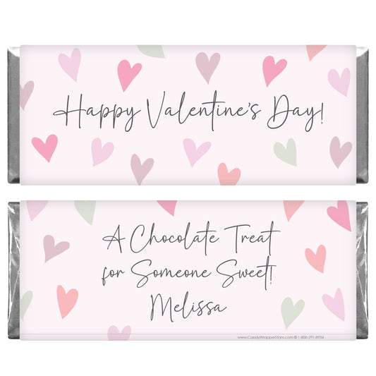 VAL237 - Blurred Heart Bokeh Valentine's Day Candy Bar Wrappers Blurred Heart Bokeh Valentine's Day Candy Bar Wrappers Candy Wrapper Store