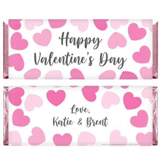 VAL239 - Rose Gold Hearts Valentine's Day Candy Bar Wrappers Rose Gold Hearts Valentine's Day Candy Bar Wrappers Candy Wrapper Store