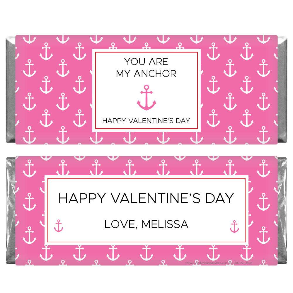 VAL242 - Anchor Valentine's Day Candy Bar Wrappers Anchor Valentine's Day Candy Bar Wrappers Candy Wrapper Store