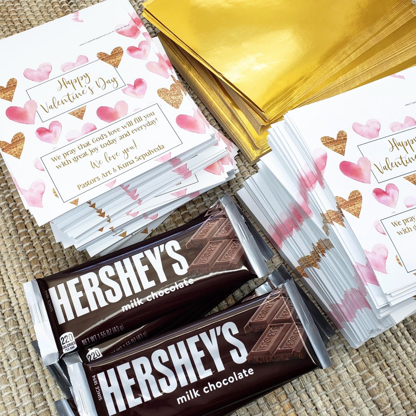 VAL246 - Valentine's Day Watercolor and Glitter Hearts Candy Bar Wrappers Valentine's Day Watercolor and Glitter Hearts Candy Bar Wrappers Seasonal & Holiday Decorations Candy Wrapper Store