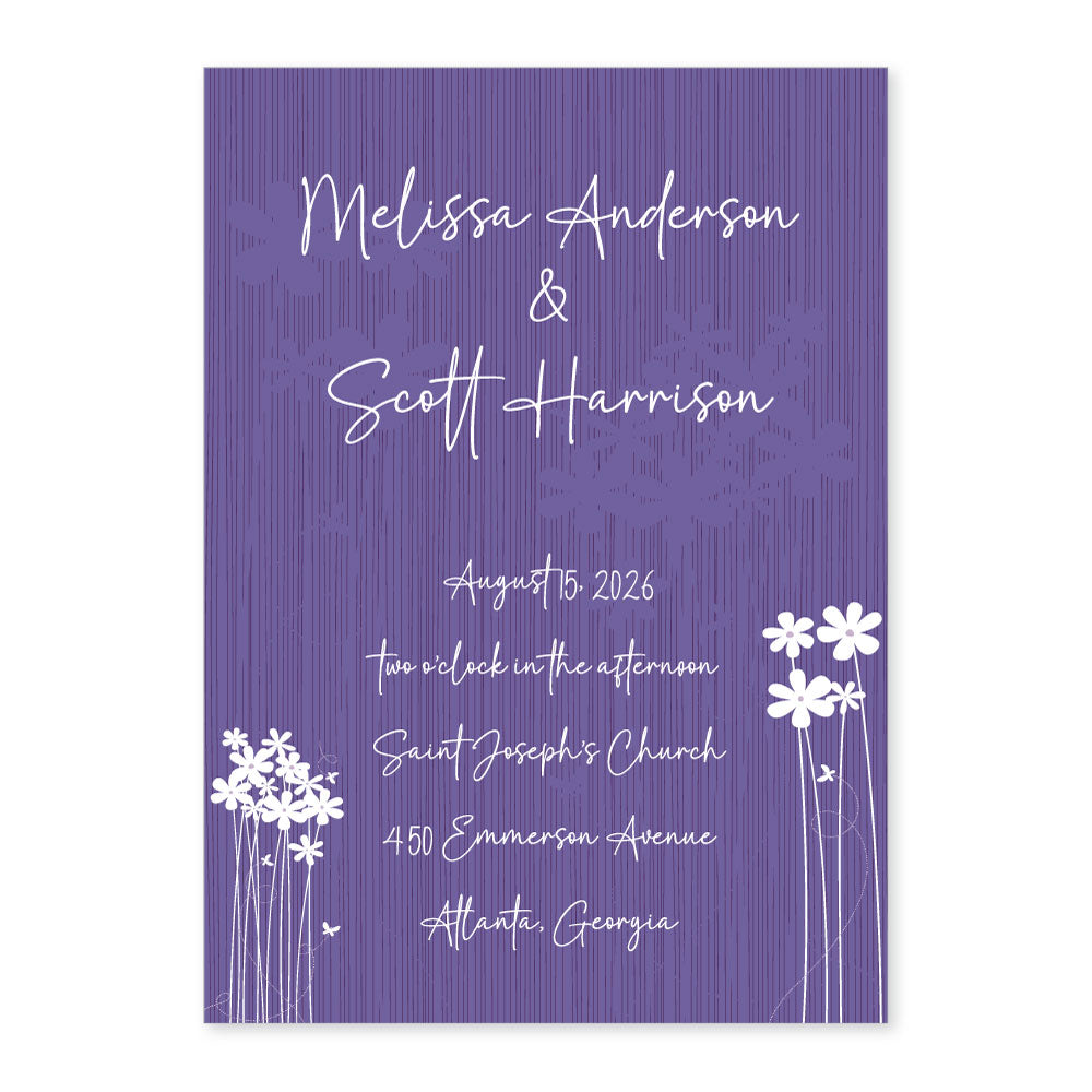 WA2245 - 5 x 7 inch White Daisies Wedding Invitation White Daisies Wedding Invitation WA245