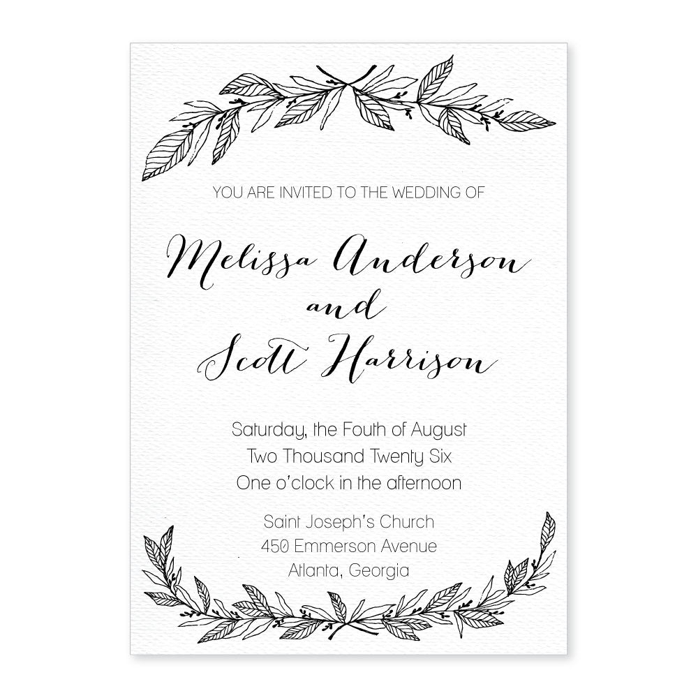 WA2255 - Framed Foliage Wedding Invitation Framed Foliage Wedding Invitation WA255