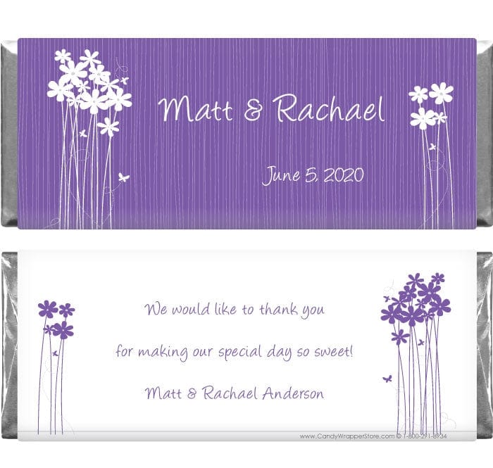 WA245 - White Daisies Wedding Candy Bar Wrapper White Daisies Wedding Candy Bar Wrapper Regular Size Wrapper WA245
