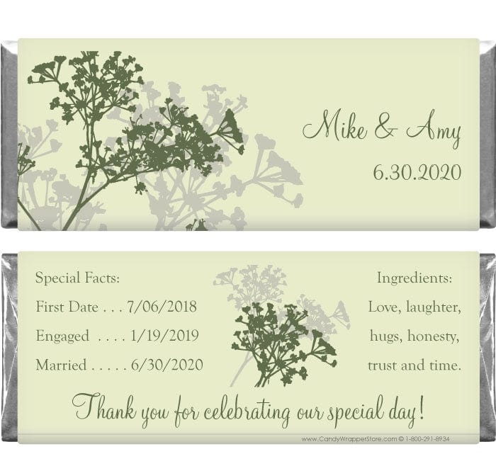 WA251 - Nature Silhouette Wedding Candy Bar Wrapper Nature Silhouette Wedding Candy Bar Wrapper Regular Size Wrapper WA251