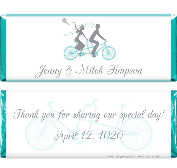 WA284 - Bicycle for Two Wedding Candy Bar Wrapper Bicycle for Two Wedding Candy Bar Wrapper Wedding Favors WA284