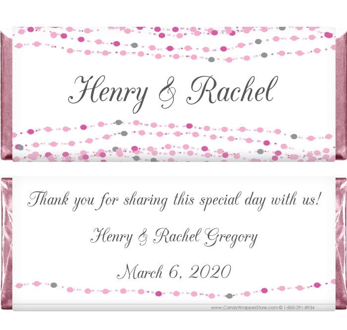 WA297 - Vintage Dots Wedding Candy Bar Wrapper Vintage Dots Wedding Candy Bar Wrapper Wedding Favors WA297