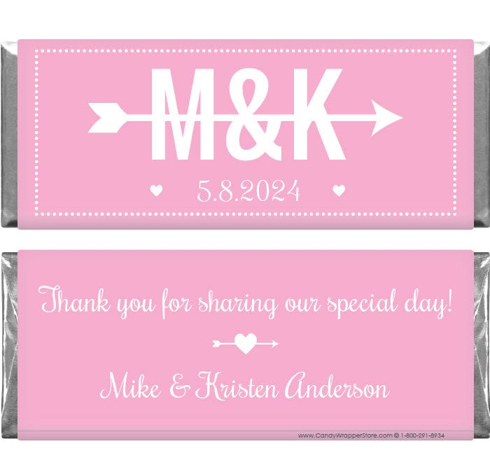 WA3 - Arrow and Initials Wedding Candy Bar Wrapper Arrow and Initials Wedding Candy Bar Wrapper Wedding Favors WA3