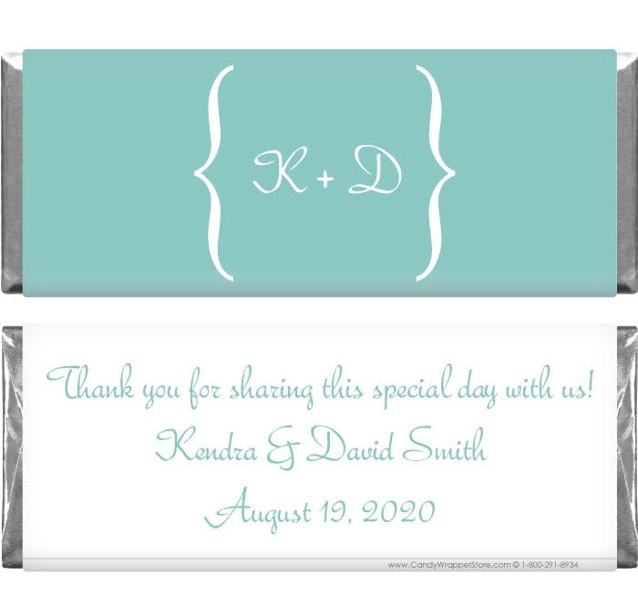 WA309 - Trendy Wedding Bracket Candy Bar Wrapper Trendy Wedding Bracket 1.55 oz Hershey's Candy Bar Wrappers Wedding Favors WA309