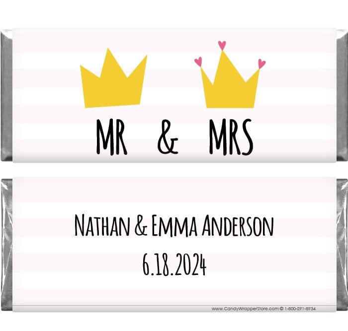 WA367 - Mr and Mrs Crowns Wedding Candy Bar Favor Mr and Mrs Crowns Wedding Candy Bar Favor Wedding Favors WA367