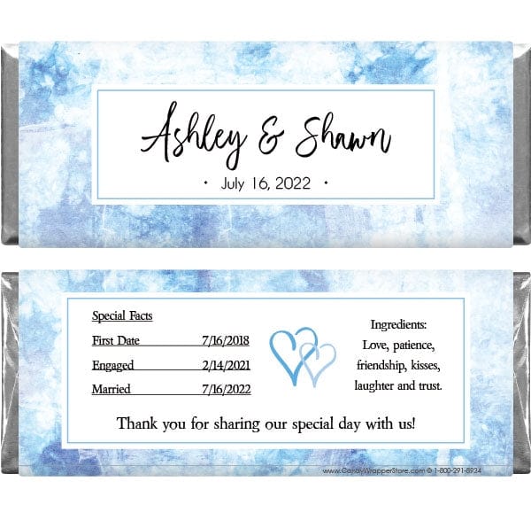 WA390 - Blue Jeans Wedding Candy Bar Wrapper Blue Jeans Wedding Candy Bar Wrapper Wedding Favors WA390