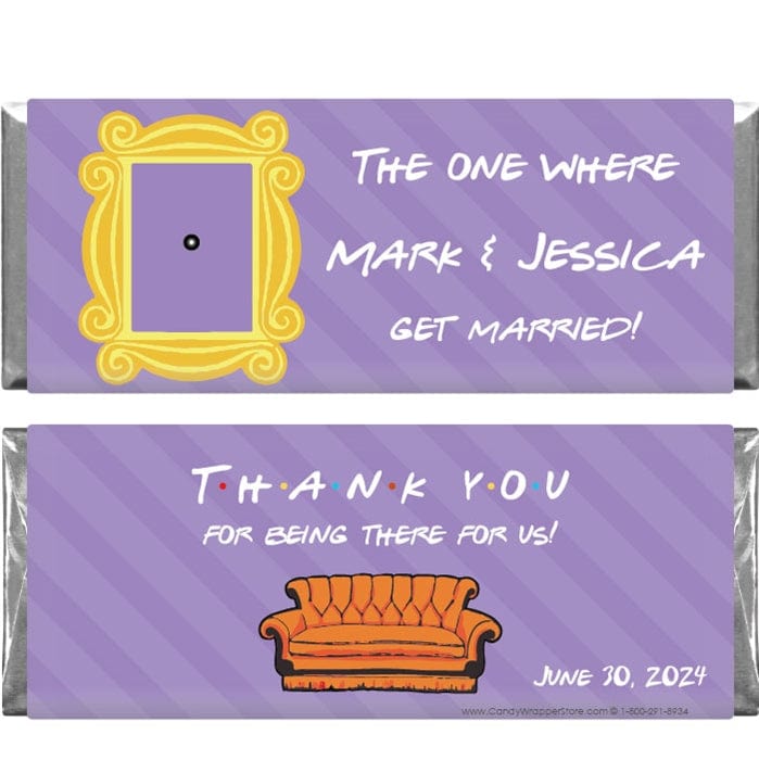 WA435 - The One Where They Get Married Friends Theme Wedding Candy Bar Wrapper The One Where They Get Married Friends Theme Wedding Candy Bar Wrapper Wedding Favors WA435