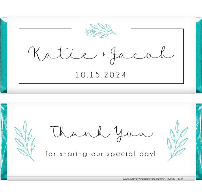 WA475 - Simple Hand Drawn Floral Accent Wedding Candy Bar Wrapper Simple Hand Drawn Floral Accent Wedding Candy Bar Wrapper Wedding Favors WA475