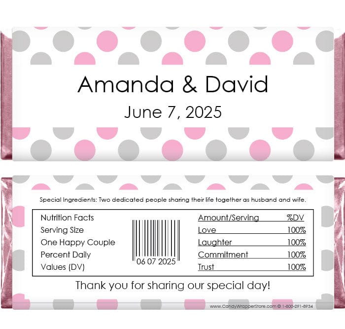 WADOTS - Dots Pattern Wedding Candy Bar Wrappers Dots Pattern Wedding Candy Bar Wrappers Wedding Favors Candy Wrapper Store