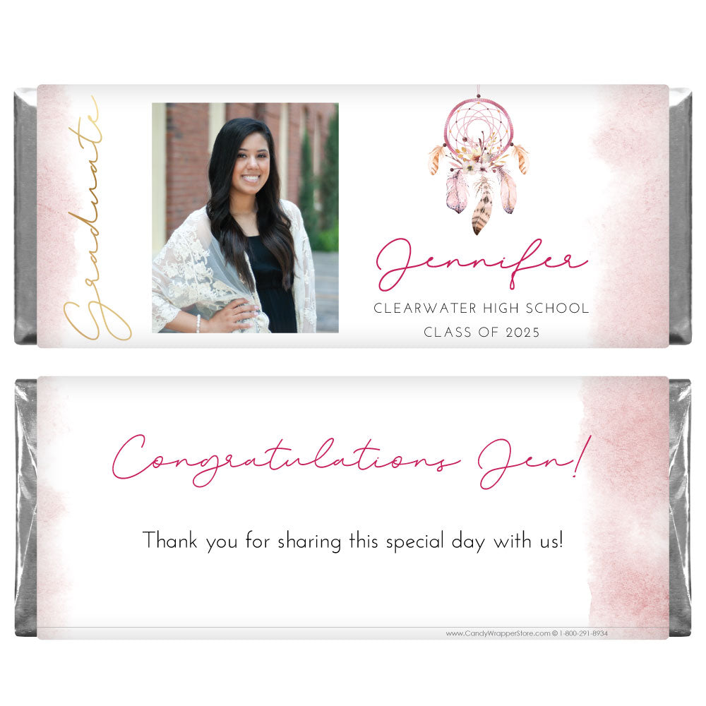 Watercolor Dreamcatcher Photo Graduation Candy Bar Wrappers - GRAD427photo Watercolor Dreamcatcher Photo Graduation Candy Bar Wrappers Party Favors GRAD427