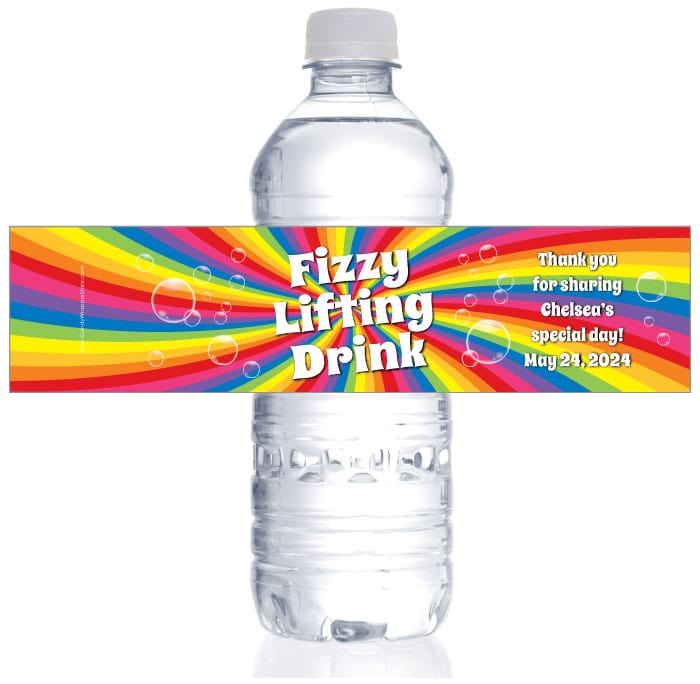 WBBD356 - Fizzy Lifting Drink Birthday Water Bottle Labels Willy Wonka Inspired Birthday Themed Water Bottle Labels Party Favors BD356