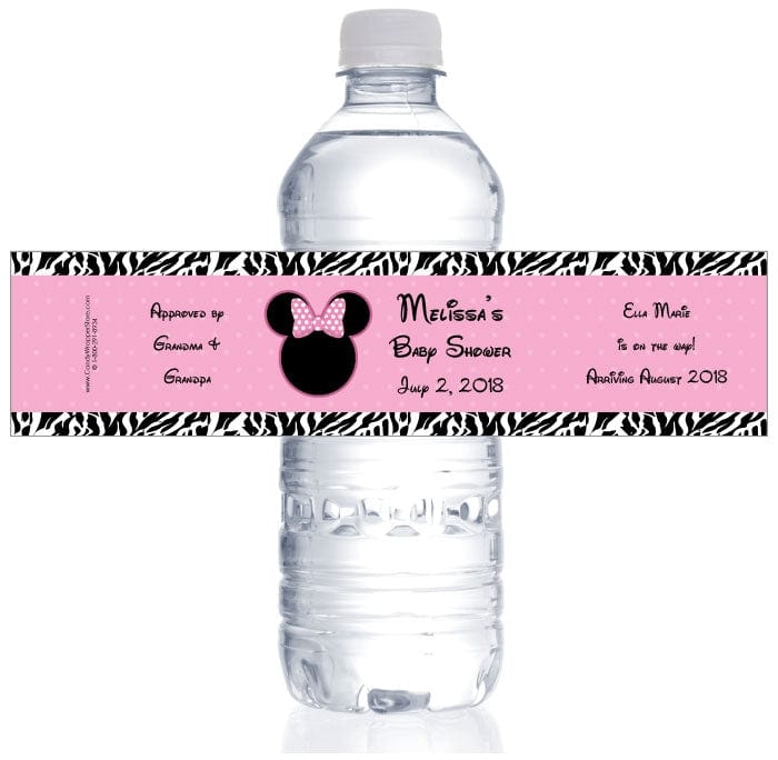 WBBS341 - Minnie Mouse Baby Shower Water Bottle Label Minnie Mouse Baby Shower Water Bottle Label BS341