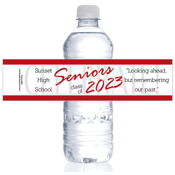 WBGRAD100 - Graduation Class of 2023 Water Bottle Labels Graduation Class of 2022 Personalized Water Bottle Labels Party Favors GRAD200