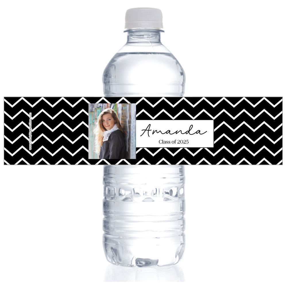 WBGRAD222 - Graduation Zig Zag Water Bottle Label Graduation Zig Zag Water Bottle Label Party Favors GRAD222