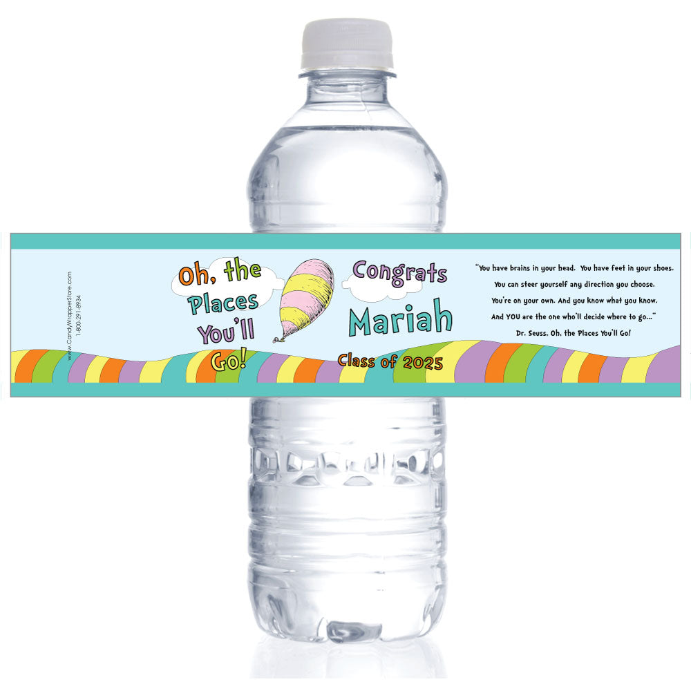 WBGRAD233 - Oh the Places You'll Go Graduation Water Bottle Label Oh, the Places You'll Go! Graduation Water Bottle Label Party Favors GRAD223