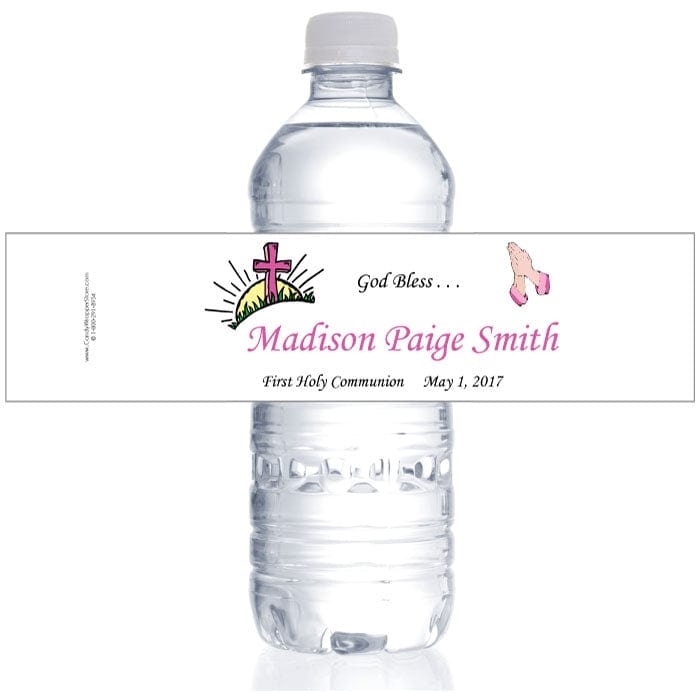 WBREL203g - Rising Sun and Praying Hands Religious Water Bottle Labels Rising Sun and Praying Hands Religious Water Bottle Labels REL203