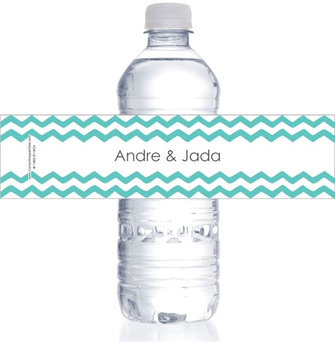WBWA321 - Wedding Chevron Water Bottle Labels Wedding Chevron Water Bottle Labels WA321