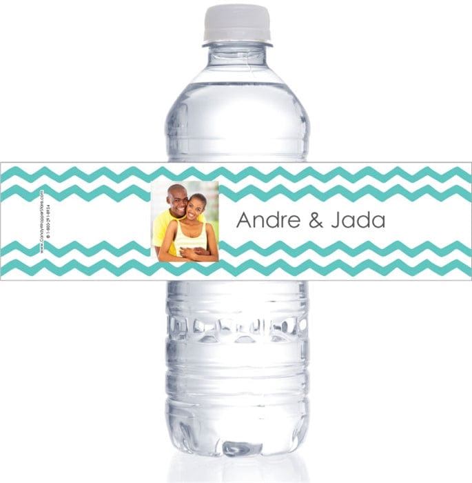 WBWA321photo - Wedding Chevron Photo Water Bottle Labels Wedding Chevron Photo Water Bottle Labels WA321