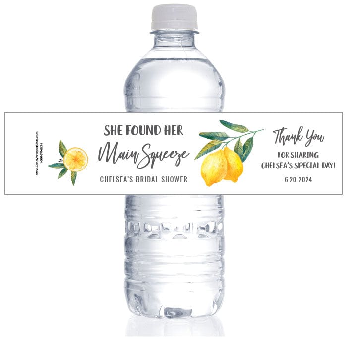 WBWS350 - Watercolor Lemon Branch Bridal Shower Water Bottle Label Watercolor Lemon Branch Bridal Shower Water Bottle Label WS350