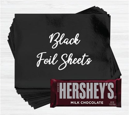 Wholesale Black Paper Backed Foil - 500 sheets Black Paper Backed Foil Sheets for Overwrapping Chocolate Bars - Candy Wrapper Store Candy & Chocolate Foil500paper