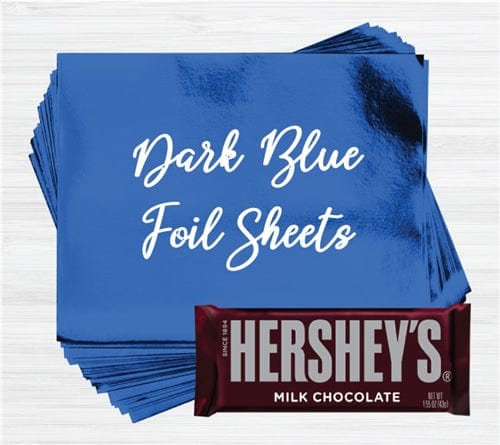 Dark Blue Paper Backed Foil Sheets for Chocolate Bars - Candy Wrapper Store