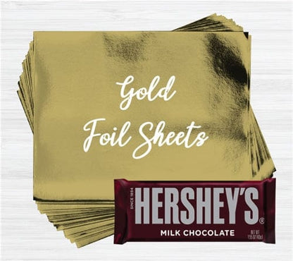 Wholesale Gold Paper Backed Foil - 500 sheets Gold Foil Paper Backed Sheets for Chocolate Bars - Candy Wrapper Store Candy & Chocolate Foil500paper