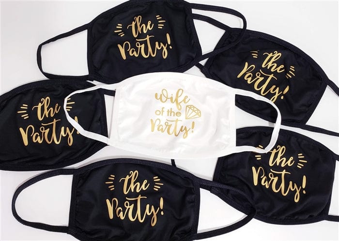 Wife of the Party Bachelorette Party Masks - Set of 5 Face Masks - Wife of the Party - The Party facemask