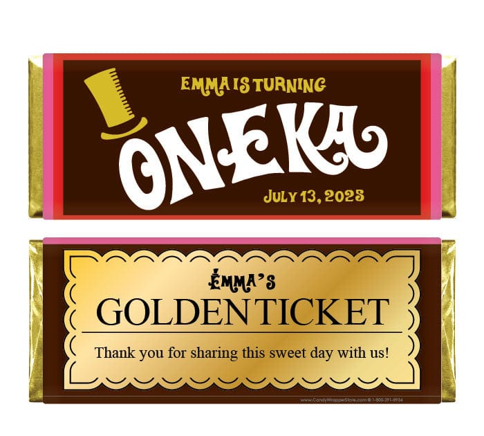 Willy Oneka 1st Birthday Wonka Bar Candy Wrapper - BD514 Candy Wrappers wonka