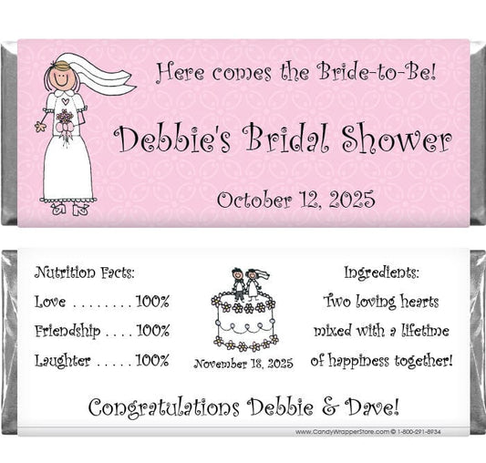 WS203 - Wedding Shower Bride Candy Bar Wrapper Wedding Shower Bride Candy Bar Wrapper Wedding Favors WS203