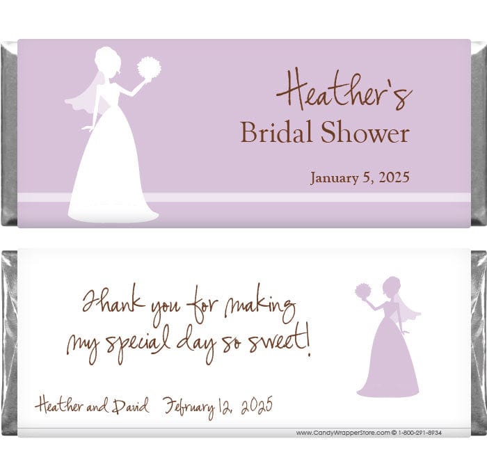WS217 - Silhouette Bridal Shower Candy Wrappers Silhouette Bridal Shower Candy Wrappers Wedding Favors WS217